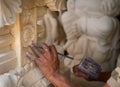 Stone carving at process Royalty Free Stock Photo