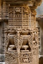 stone carving ; underground structure ; step well Rani Ki Vav constructed by Queen Udayamati wife of King Bhimdeva I A.D.1022~106 Royalty Free Stock Photo