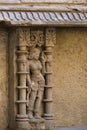 stone carving ; underground structure ; step well Rani Ki Vav constructed by Queen Udayamati wife of King Bhimdeva I A.D.1022~106 Royalty Free Stock Photo