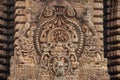 Stone carving of the Vimana or Shikara of Lingaraja Temple, Bhubaneswar, Odisha, India.