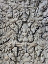 Stone carving on the wall of the temple of Angkor Wat Royalty Free Stock Photo