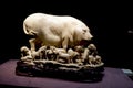 Stone carving, mother pig with her babies