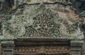 Stone carvings depicting Ramayana on the arch of Angkor Wat in Siem Reap
