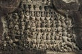 Stone carvings depicting stories at Angkor Wat Siem Reap