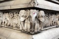 Stone carvings in Hindu temple Birla Mandir in Kolkata Royalty Free Stock Photo