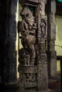 Stone carvings inside an ancient temple