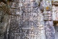 The stone carvings at Ta Prohm Temple. Is an abandoned Buddhist temple in a jungle. Angkor Wat. Cambodia Royalty Free Stock Photo