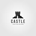 Stone castle logo vintage vector illustration design Royalty Free Stock Photo