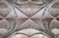 Stone ceiling of the cloisters on the Glasgow University campus in Scotland, UK built in Gothic Revival style. Royalty Free Stock Photo