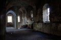 Stone cellar gothic vault ancient building, Villers la Ville, Belgium