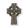 Ancient Celtic Cross with Intricate Knotwork Design Royalty Free Stock Photo
