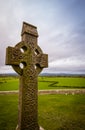 Stone Celtic cross in a graveyard Royalty Free Stock Photo