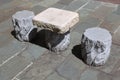 Stone chairs and table