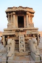 Stone Chariot - Vijaya Vitthala temple at Hampi, Karnataka - archaeological site in India - India tourism Royalty Free Stock Photo