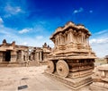 Stone chariot in Vittala temple. Hampi, India