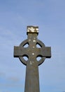 Stone Christian Celtic Cross Memorial Marker in Ireland Royalty Free Stock Photo