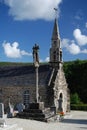 Stone church and calvary in Brittany, France