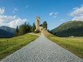 Stone church in Celerina Royalty Free Stock Photo
