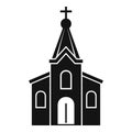 Stone church icon, simple style