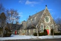 Stone Church with Red Doors Royalty Free Stock Photo