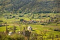 Stone church in springtime mountain nature Royalty Free Stock Photo