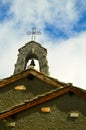 Stone church steeple with cross Royalty Free Stock Photo