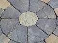 Stone circle design of pavers grey white Royalty Free Stock Photo