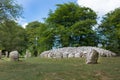 Stone circle and grave site at Clava Cairns.