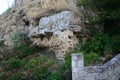 Stone cliff in Afytos Royalty Free Stock Photo