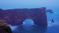 Stone coast arch on dyrholaey peninsula