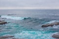 Stone coast and Atlantic ocean in Peniche. Portugal Royalty Free Stock Photo