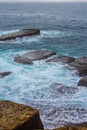 Stone coast and Atlantic ocean in Peniche. Portugal Royalty Free Stock Photo