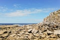 Stone coast on Cies Islands in Atlantic, Spain Royalty Free Stock Photo