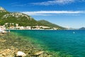 Stone coast in Croatia, blue azure sea in the background