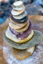 Stone Collection Stack Together in River Beach