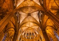 Stone Columns Arches Gothic Catholic Barcelona Cathedral Basilica Catalonia Spain Royalty Free Stock Photo