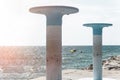 Stone columns with common showers