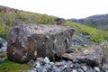 Stone conglomerate at Roddenes Nature Reserve, Lakselv, Norway, Europe