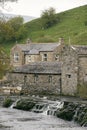 Stone Cottages at Bainbridge Falls, Wensleydale, Yorkshire, UK