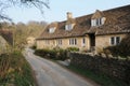 Stone Cottages and a Lane in Rural England