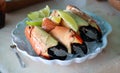 Stone Crab claws premium seafood cuisine in south Florida USA Royalty Free Stock Photo