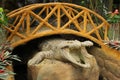 Stone Crocodile under bridge Royalty Free Stock Photo
