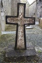 Stone cross in abbey ruins Royalty Free Stock Photo