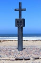 Stone cross at Cape Cross Bay, Skeleton Coast Namibia Royalty Free Stock Photo