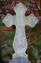 Stone cross at graveyard Royalty Free Stock Photo