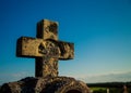 Stone cross graveyard Royalty Free Stock Photo