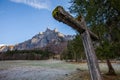 Stone cross and Mountain I Royalty Free Stock Photo