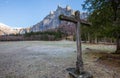 Stone cross and Mountain III Royalty Free Stock Photo