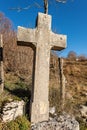 Stone cross in Mountain - Plateau of Lessinia Italy Royalty Free Stock Photo
