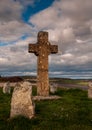 Stone cross with small standing stones. sainte Lucie , lozere,France